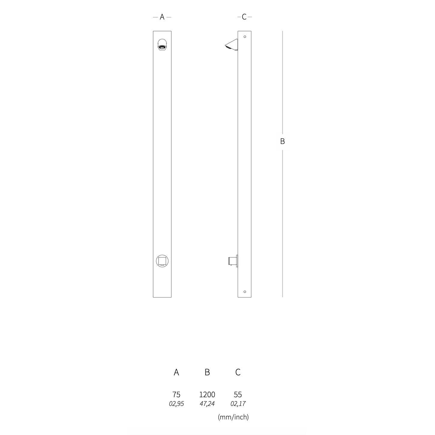 Sen cây gắn tường ngoài trời bằng AISI 316L stainless steel (chống thời tiết đại dương) - AQAC82