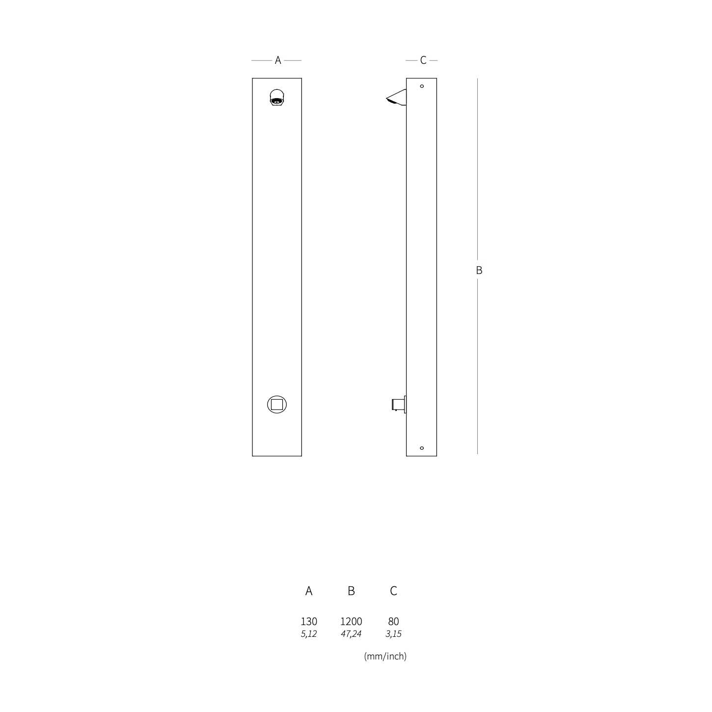 Sen cây gắn tường ngoài trời bằng AISI 316L stainless steel (chống thời tiết đại dương) - AQA83