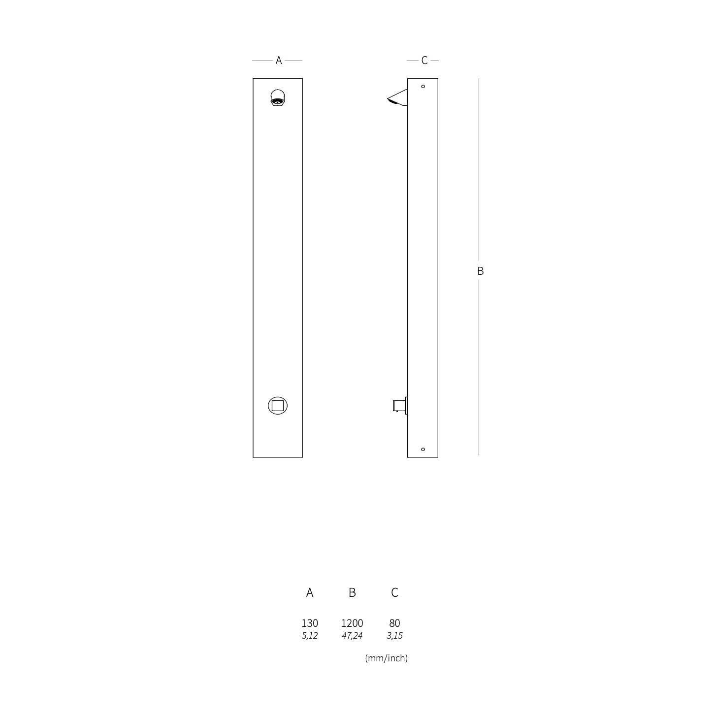 Sen cây gắn tường ngoài trời bằng AISI 316L stainless steel (chống thời tiết đại dương) - AQAL83