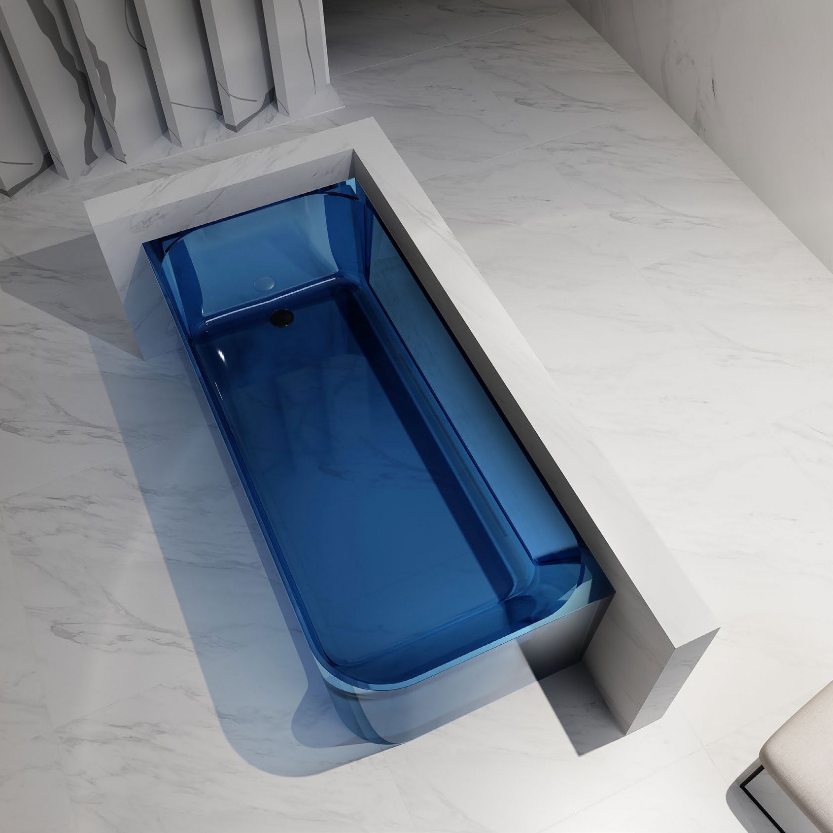 Bồn tắm trong suốt 2 mặt dựa tường - 8503T