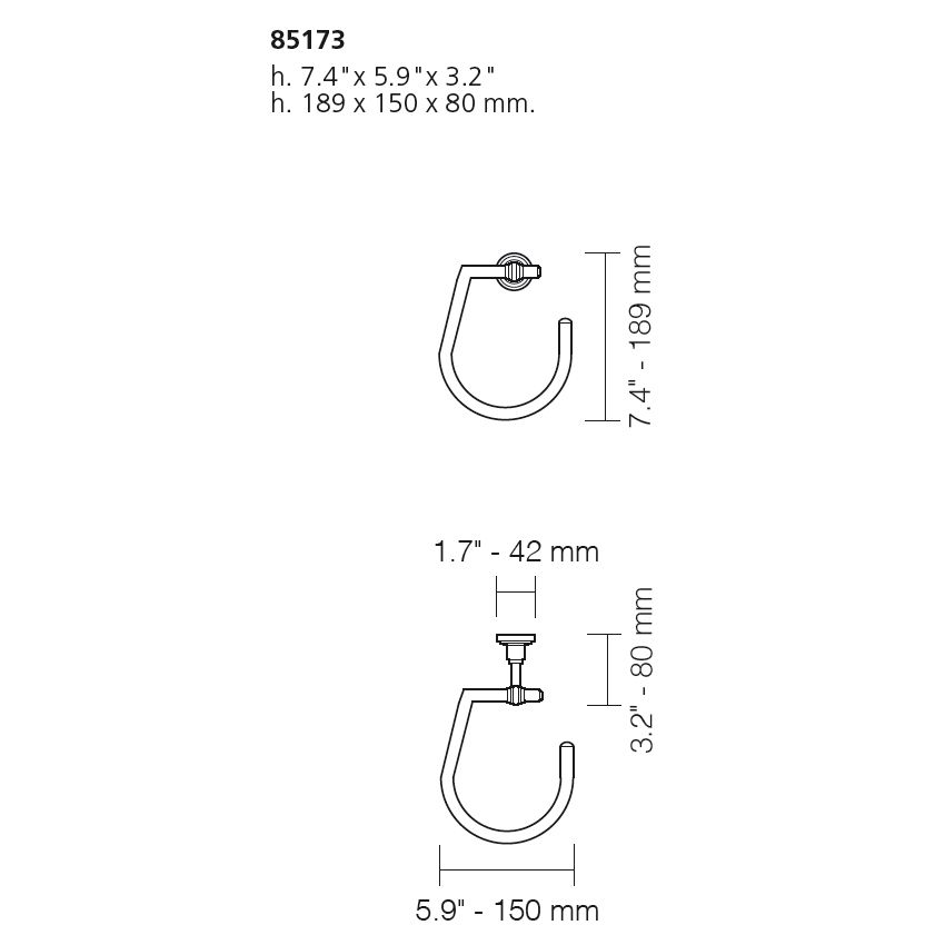  Móc treo khăn 150mm Scala - 85173 