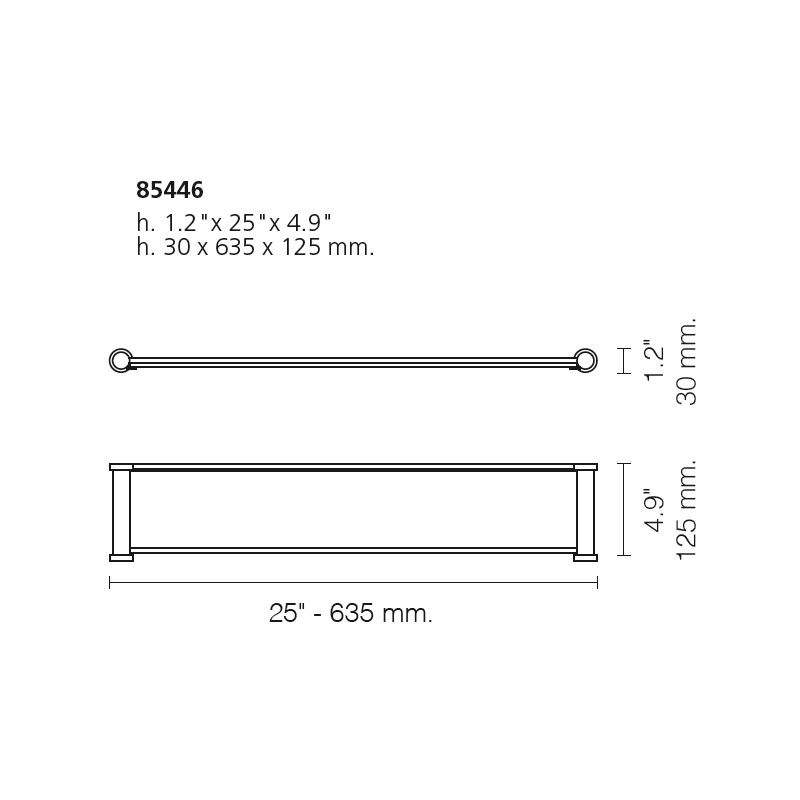  Kệ kính treo tường phòng tắm 635mm Gaudi - 85446 