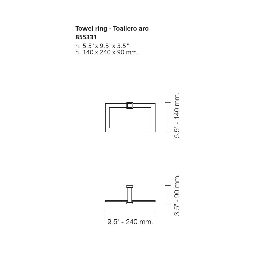  Móc treo khăn tắm Star Light Square - 855331 