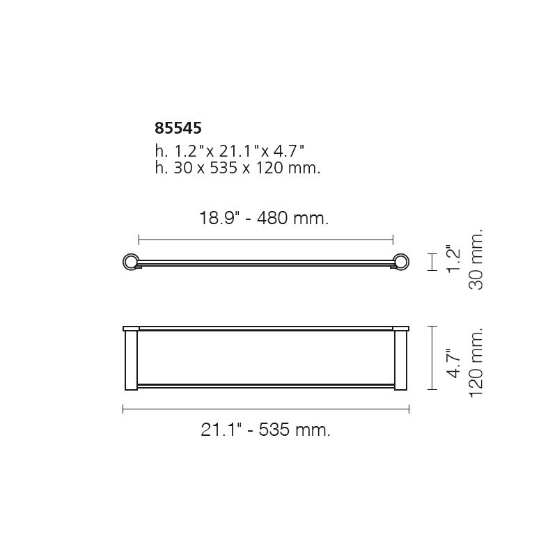  Kệ kính treo tường phòng tắm 535mm Star Light Round - 85545 