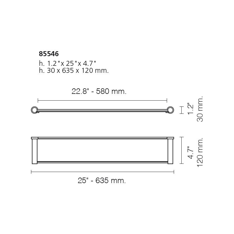 Kệ kính treo tường phòng tắm 635mm Star Light Round - 85546