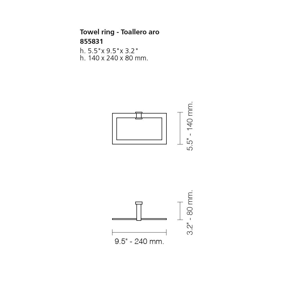  Móc treo khăn tắm Moon Light Square - 855831 