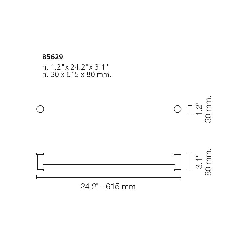  Thanh treo khăn tắm 615mm Shine Light Round - 85629 