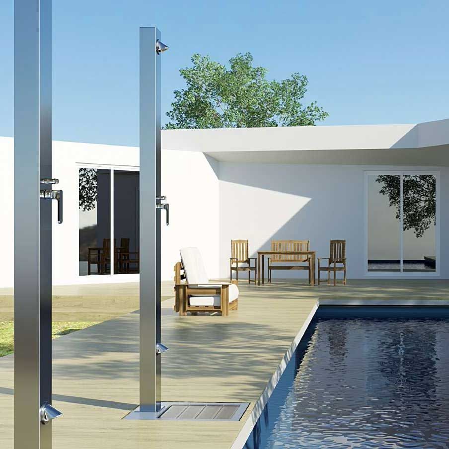 Sen cây ngoài trời bằng AISI 316L stainless steel (chống thời tiết đại dương) có vòi rửa chân - AQA86