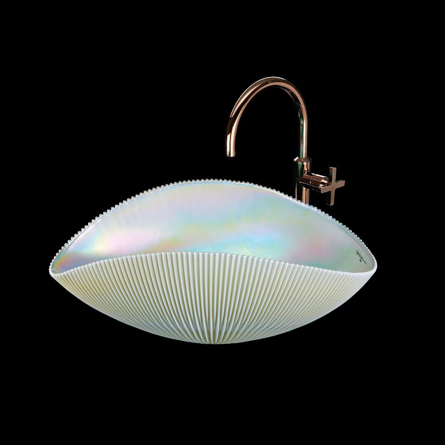 Chậu lavabo vỏ sò đại dương Murano 8754 Shell Mono White