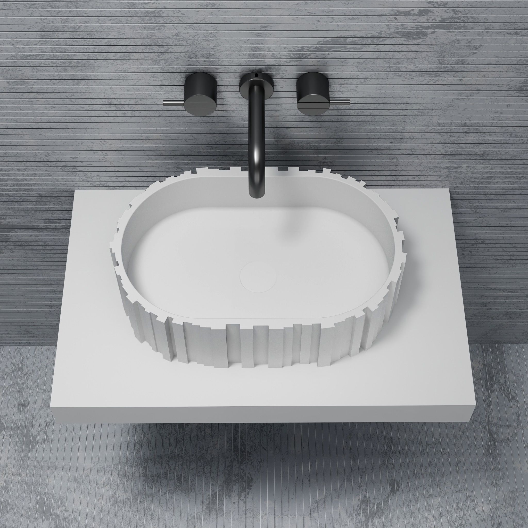 Chậu lavabo đặt bàn bằng solid surface - 8851