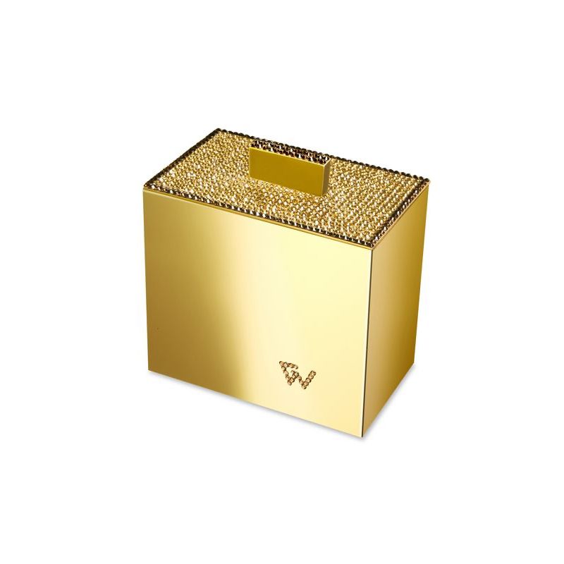 Hũ đựng bông tẩy trang nạm pha lê Swarovski Star Light Square - 88528