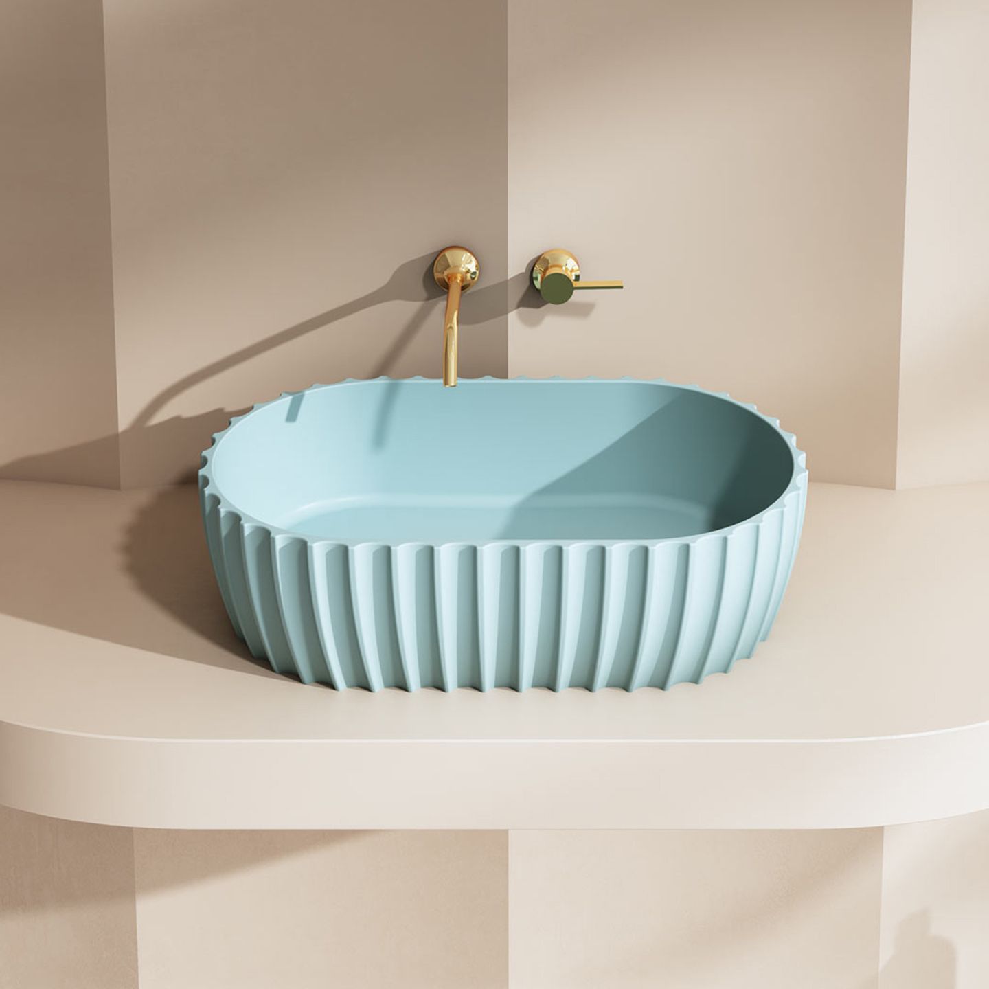 Chậu lavabo đặt bàn bằng solid surface - 8871-51