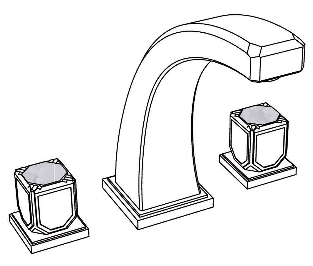  Vòi bồn tắm ba lỗ cổ điển bằng đồng Coco Top Pierre White Carrara - 3301 