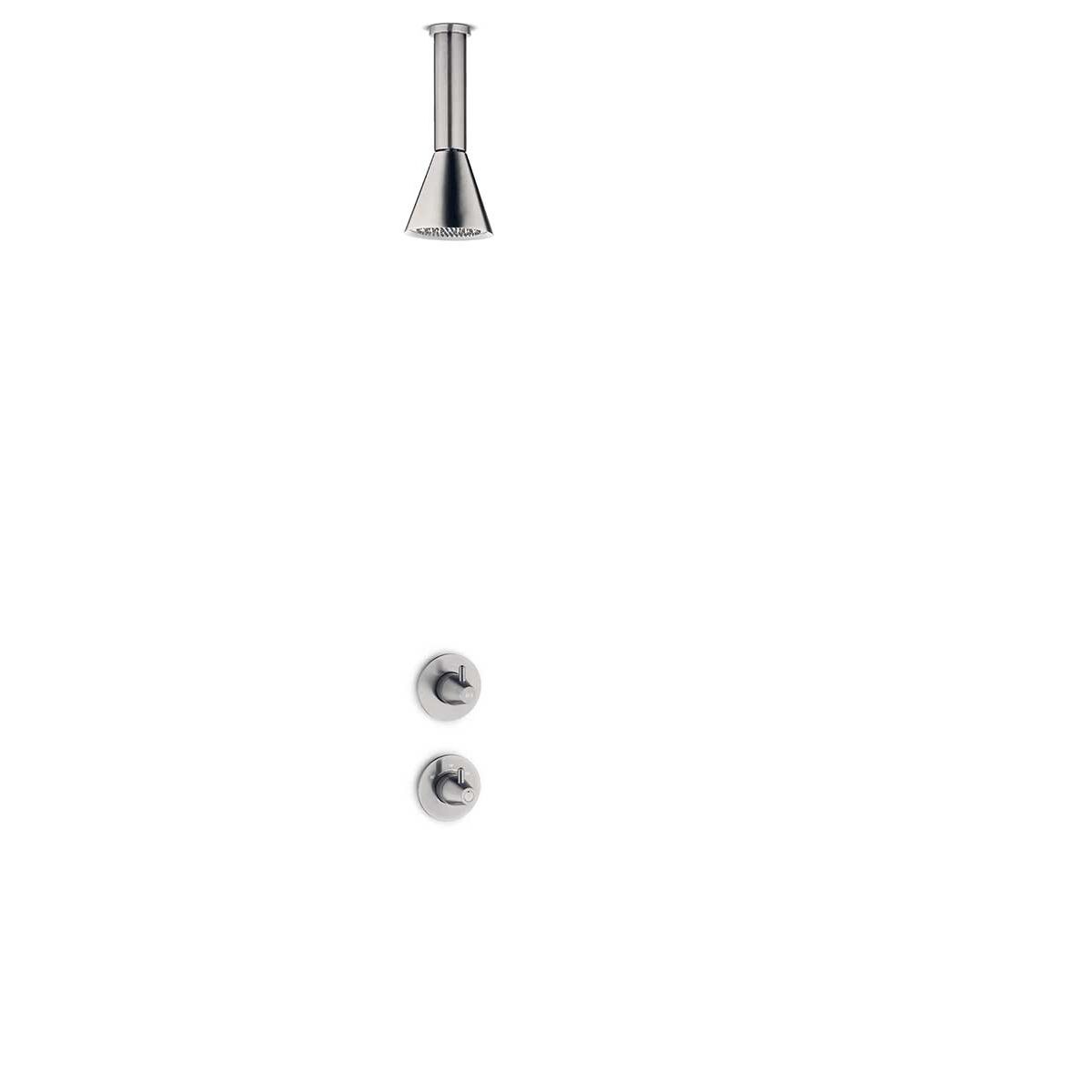 Bộ vòi sen âm trần Cone stainless steel - 9006436