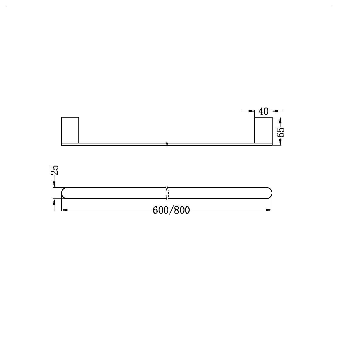 Thanh treo khăn phòng tắm dài 600mm bằng 304 stainless steel Biane - RN9024