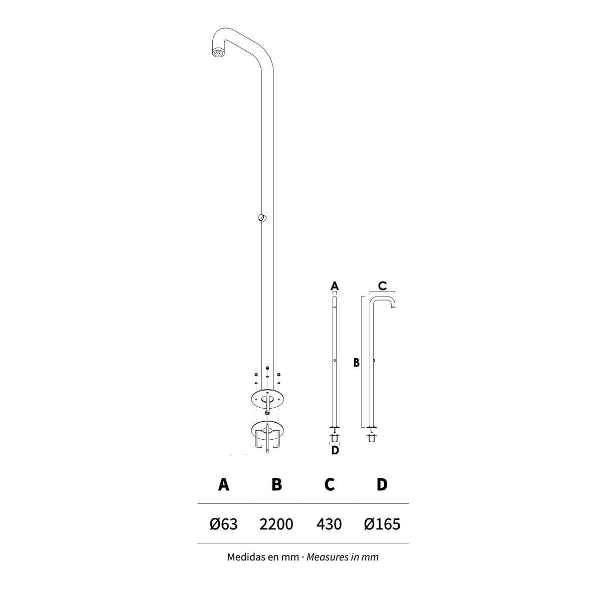 Sen cây ngoài trời nước lạnh bằng AISI 316L stainless steel (chống thời tiết đại dương) - AQAC98