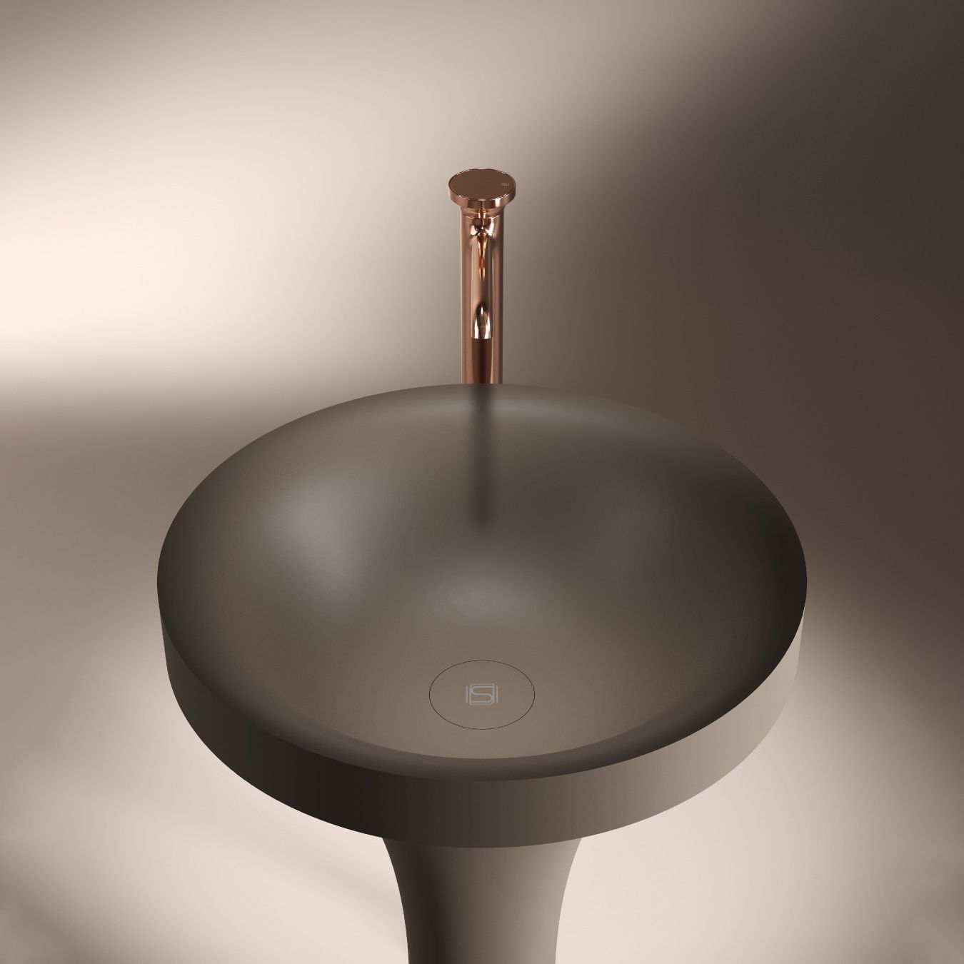 Chậu lavabo chân dài bằng mineral glass composite Silva Shoreline