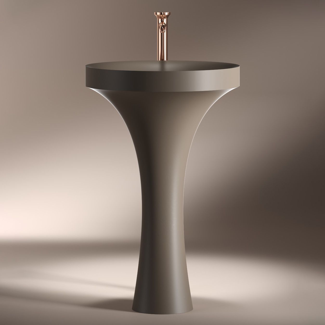 Chậu lavabo chân dài bằng mineral glass composite Silva Shoreline