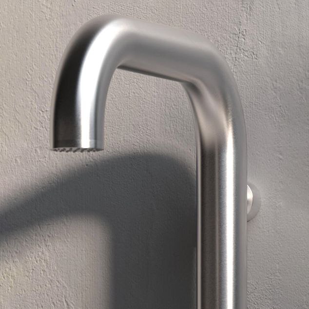 Sen cây ngoài trời gắn tường có vòi sen cầm tay bằng stainless steel 316L - A1010MS