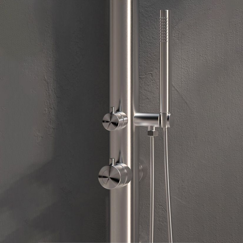 Sen cây ngoài trời gắn tường có vòi sen cầm tay bằng stainless steel 316L - A1010MS