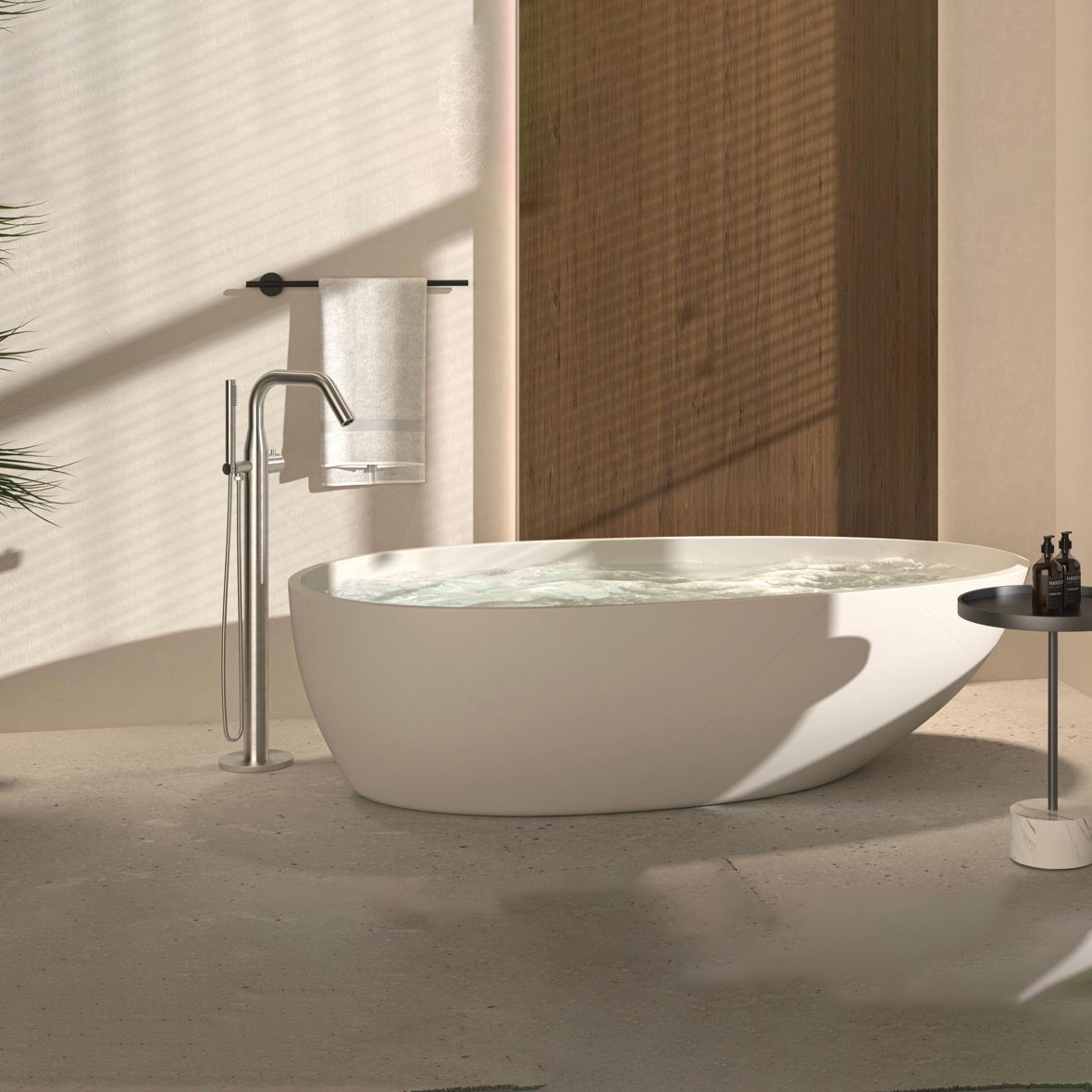 Vòi bồn tắm với sen cầm tay bằng stainless steel 316L - A1012-MS