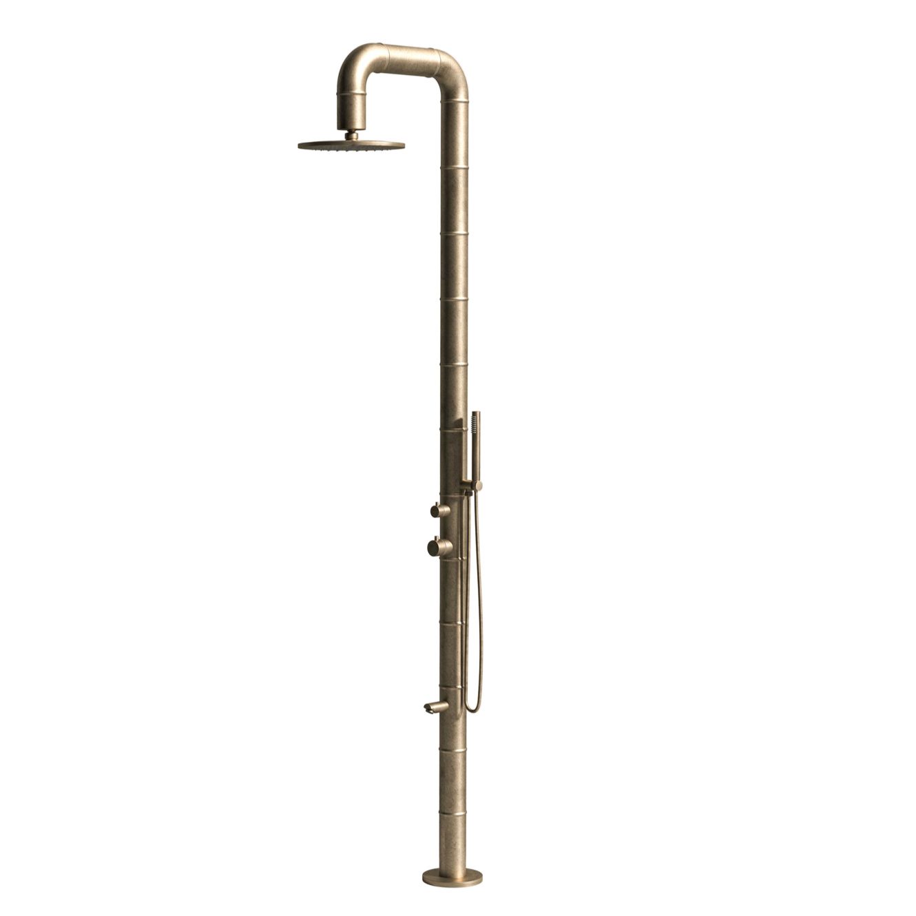 Sen cây ngoài trời có vòi rửa chân và sen cầm tay bằng stainless steel 316L - A1029-Bamboo