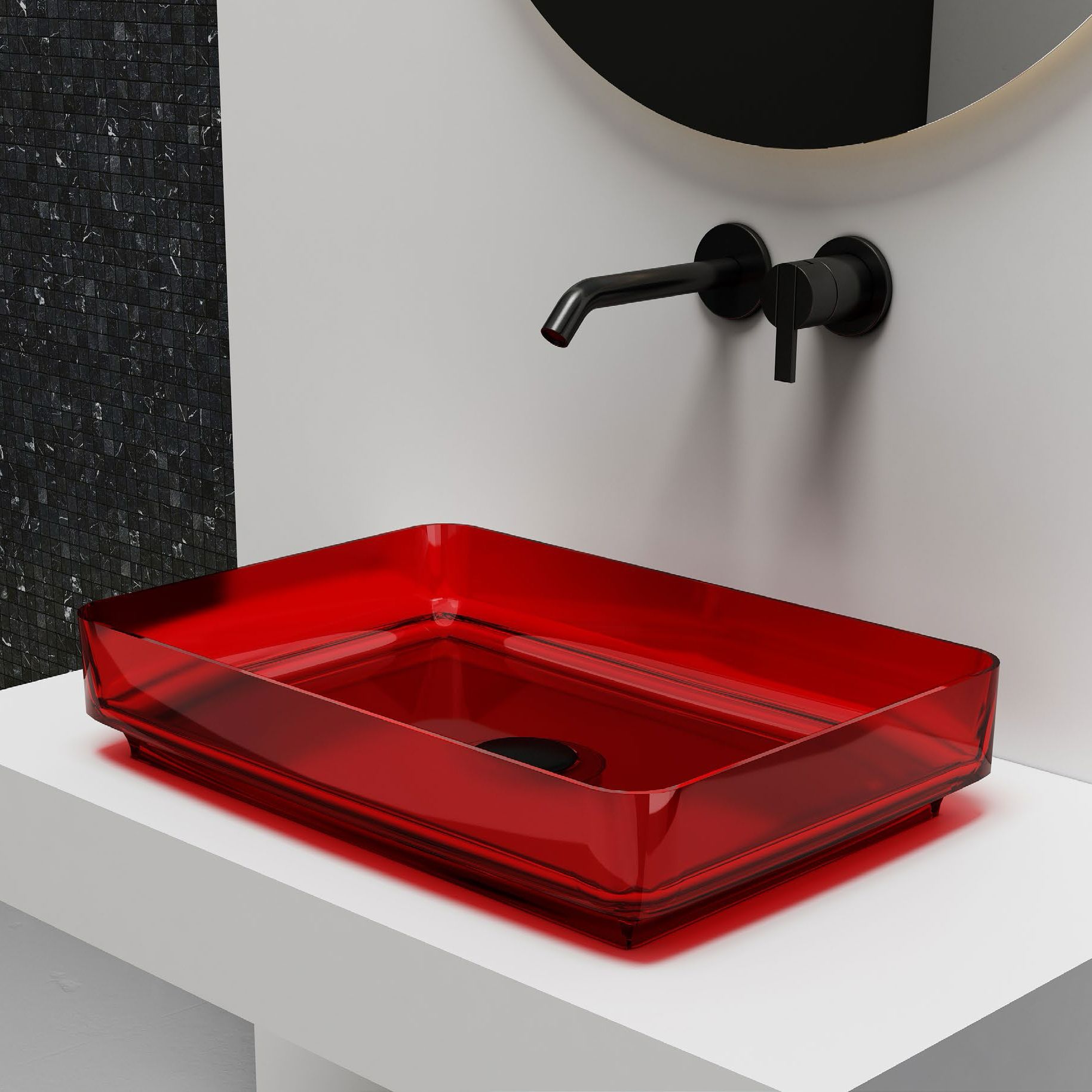 Chậu lavabo đặt bàn trong suốt - A109T