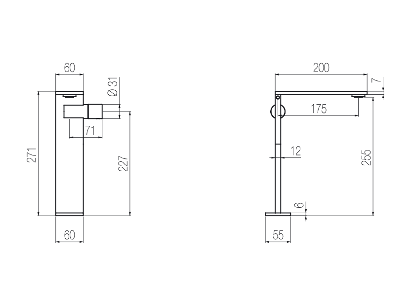 Vòi chậu lavabo cao 270mm bằng stainless steel Aico - AIC3