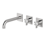  Vòi bồn tắm gắn tường 3 lỗ 2 đầu ra dài 190mm bằng stainless steel Aico - AIC82 