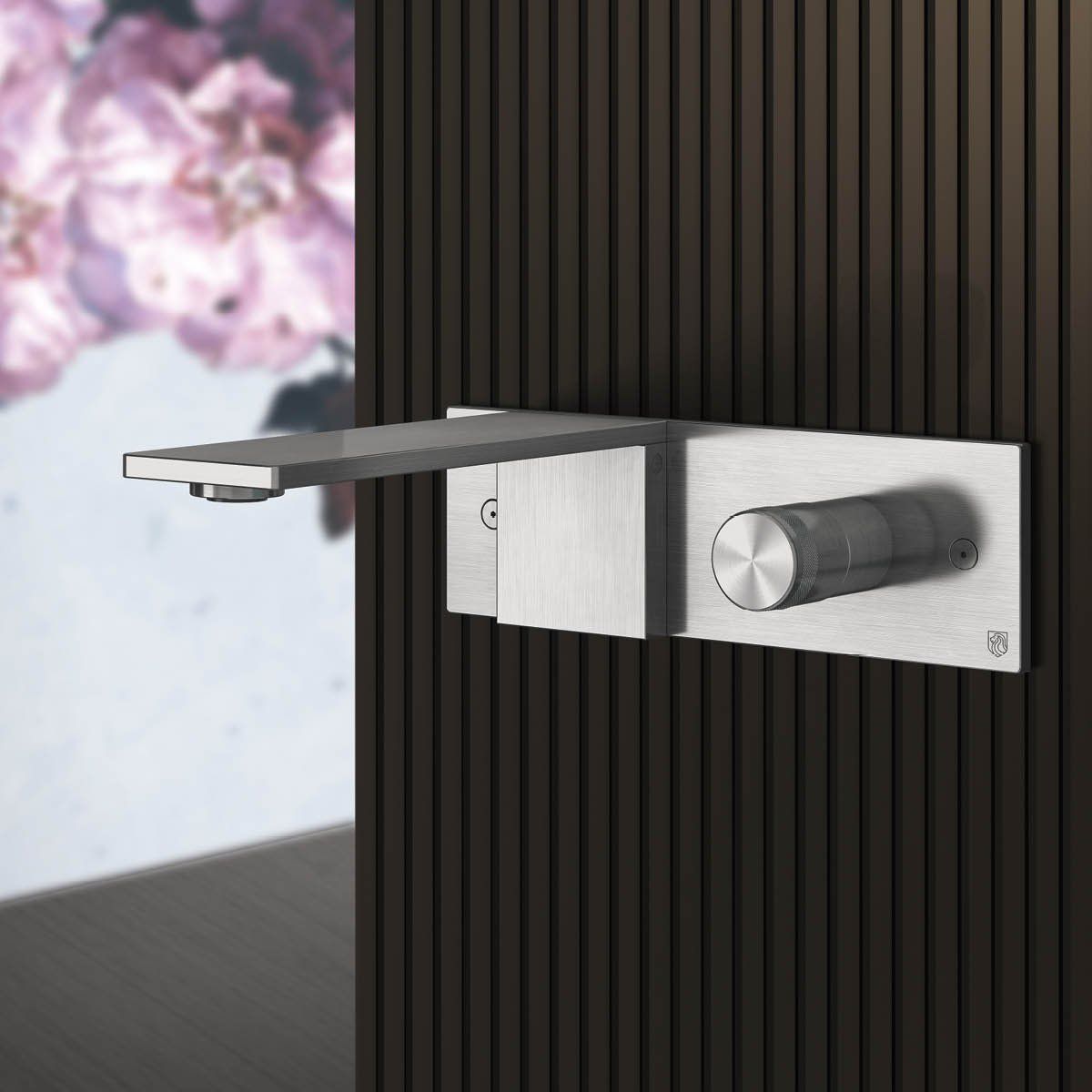 Vòi chậu lavabo gắn tường dài 205mm bằng stainless steel Aico - AIN18