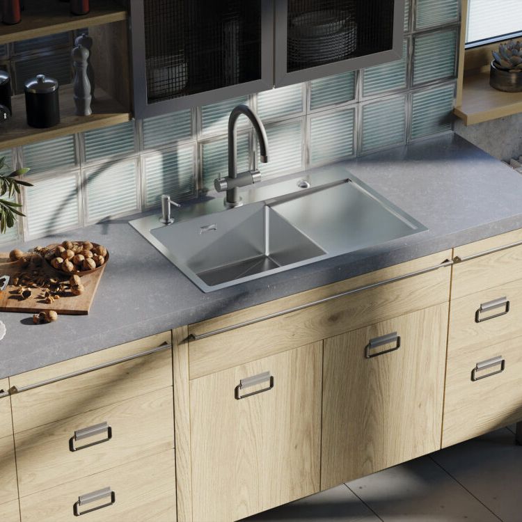 Chậu rửa chén bát stainless steel 1 hố AKSM78L