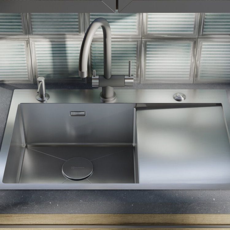 Chậu rửa chén bát stainless steel 1 hố AKSM78L
