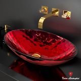  Chậu rửa mặt Allure Oval XL - Red / Gold 