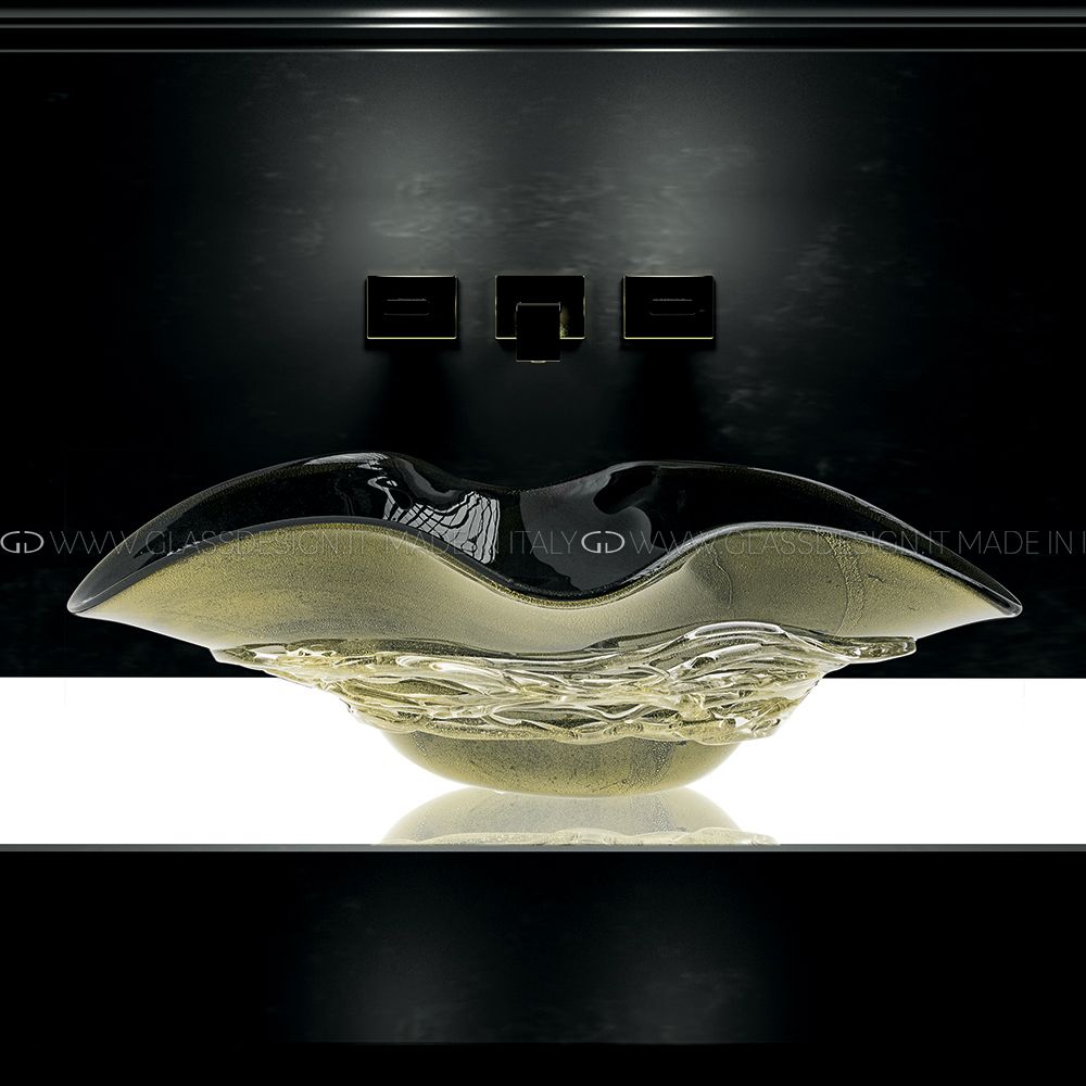  Chậu Lavabo Arte Due Black / Gold Leaf 