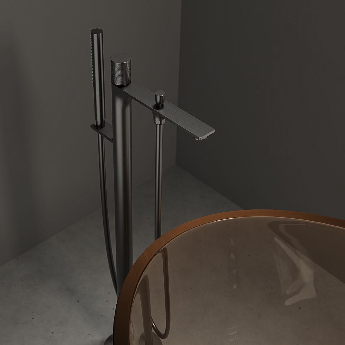  Vòi xả bồn tắm có vòi sen cầm tay bằng đồng Rhyme - AY10090 
