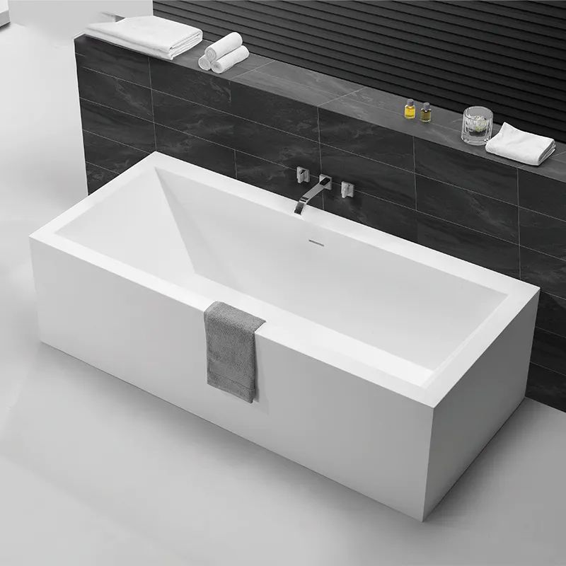  Bồn tắm chữ nhật dựa tường bằng solid surface - B060 