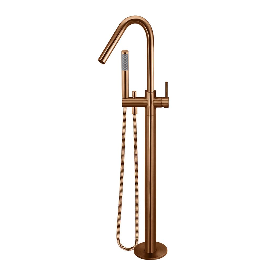 Vòi bồn tắm xoay 360 độ gắn sàn có sen cầm tay bằng đồng MBronze - B09BZ