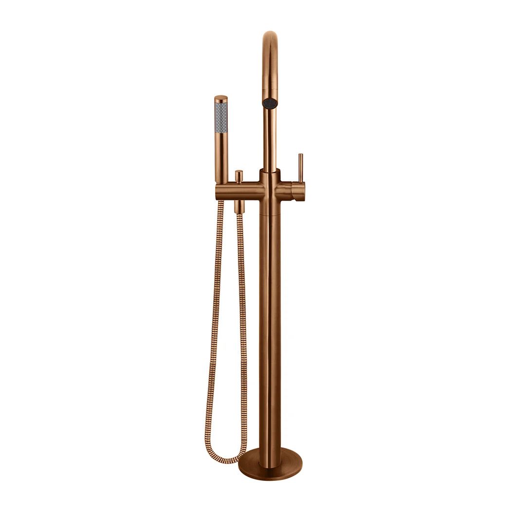 Vòi bồn tắm xoay 360 độ gắn sàn có sen cầm tay bằng đồng MBronze - B09BZ