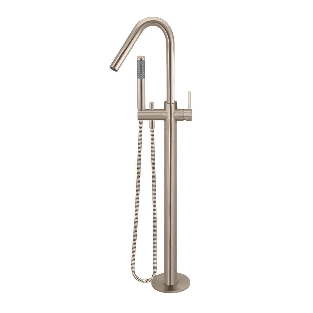 Vòi bồn tắm xoay 360 độ gắn sàn có sen cầm tay bằng đồng MChampagne - B09CH