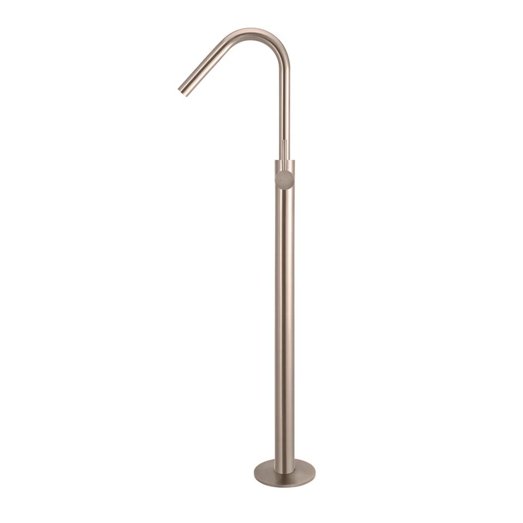 Vòi bồn tắm xoay 360 độ gắn sàn có sen cầm tay bằng đồng MChampagne - B09CH