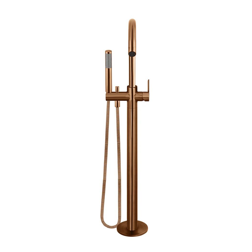 Vòi bồn tắm xoay 360 độ gắn sàn có sen cầm tay bằng đồng MBronze - B09PDBZ