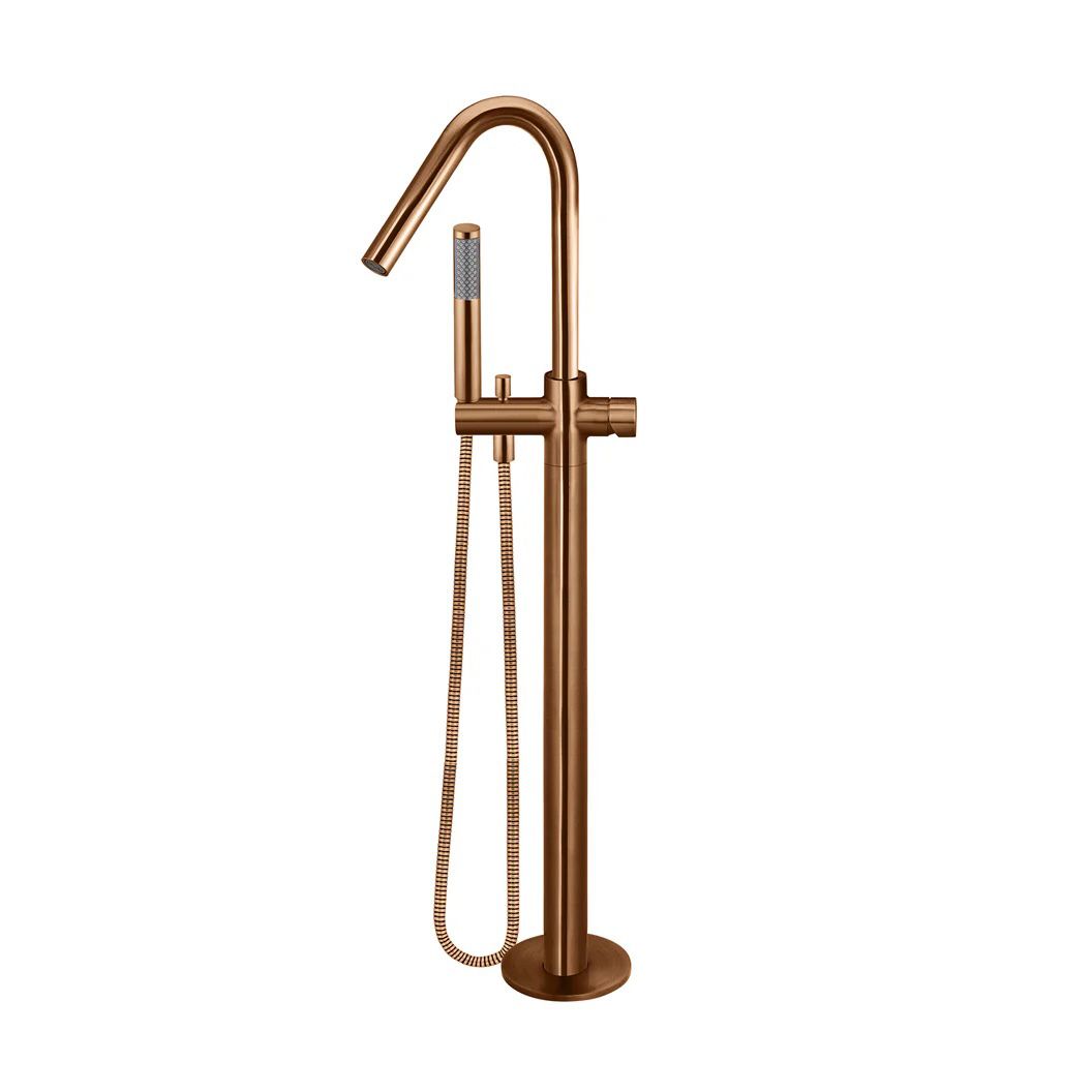 Vòi bồn tắm xoay 360 độ gắn sàn có sen cầm tay bằng đồng MBronze - B09PNBZ