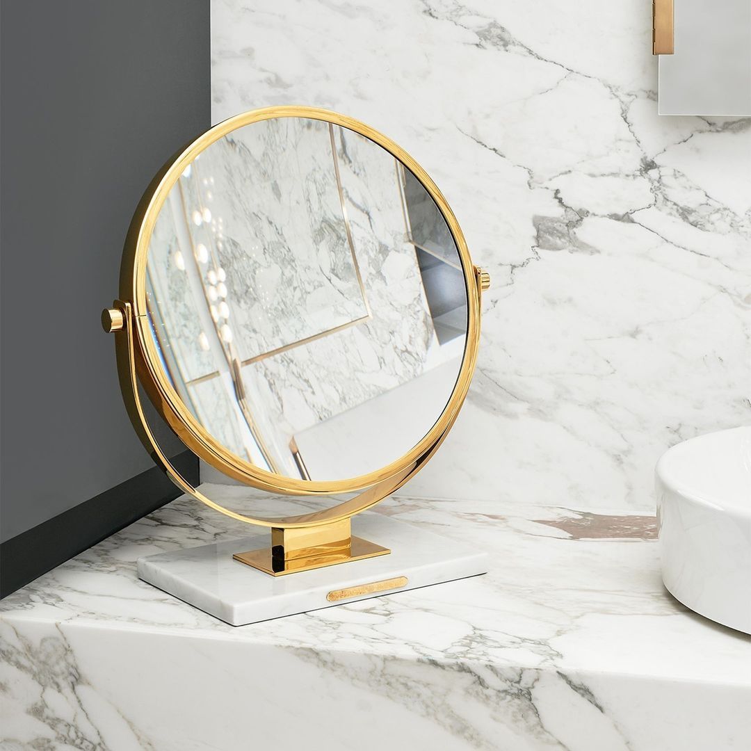 Gương trang điểm để bàn Ø33cm Prestige Gold