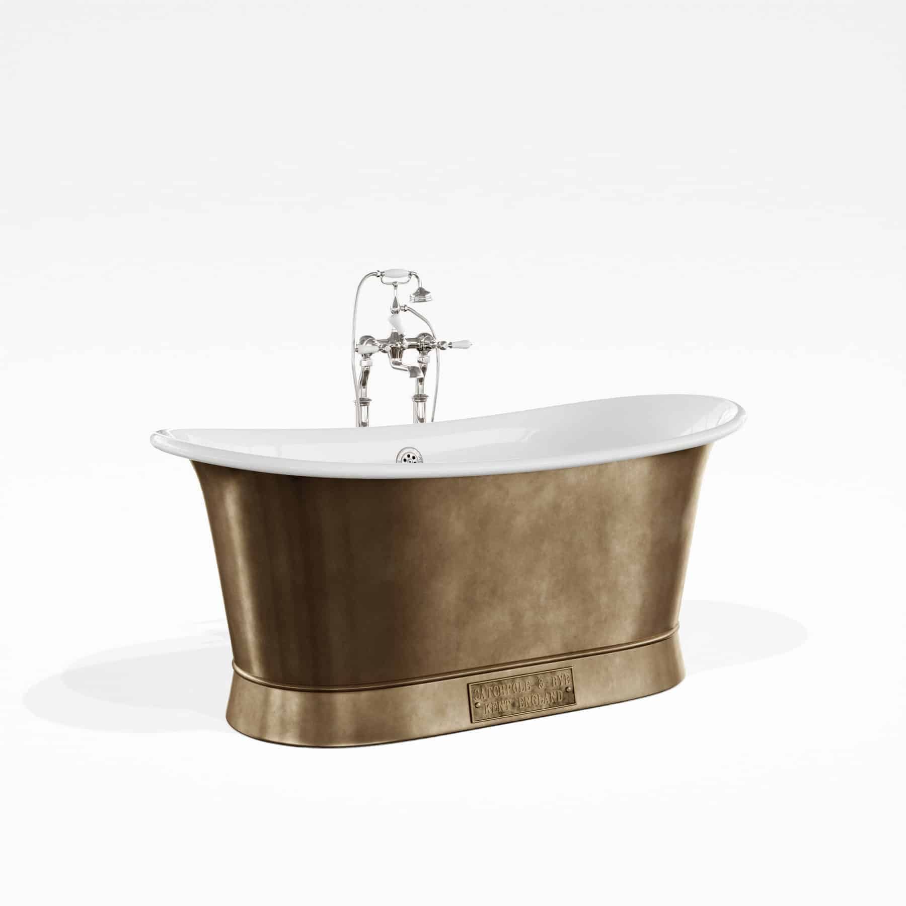 Bồn Tắm Bằng Đồng Bateau Enamel / Antique Brass
