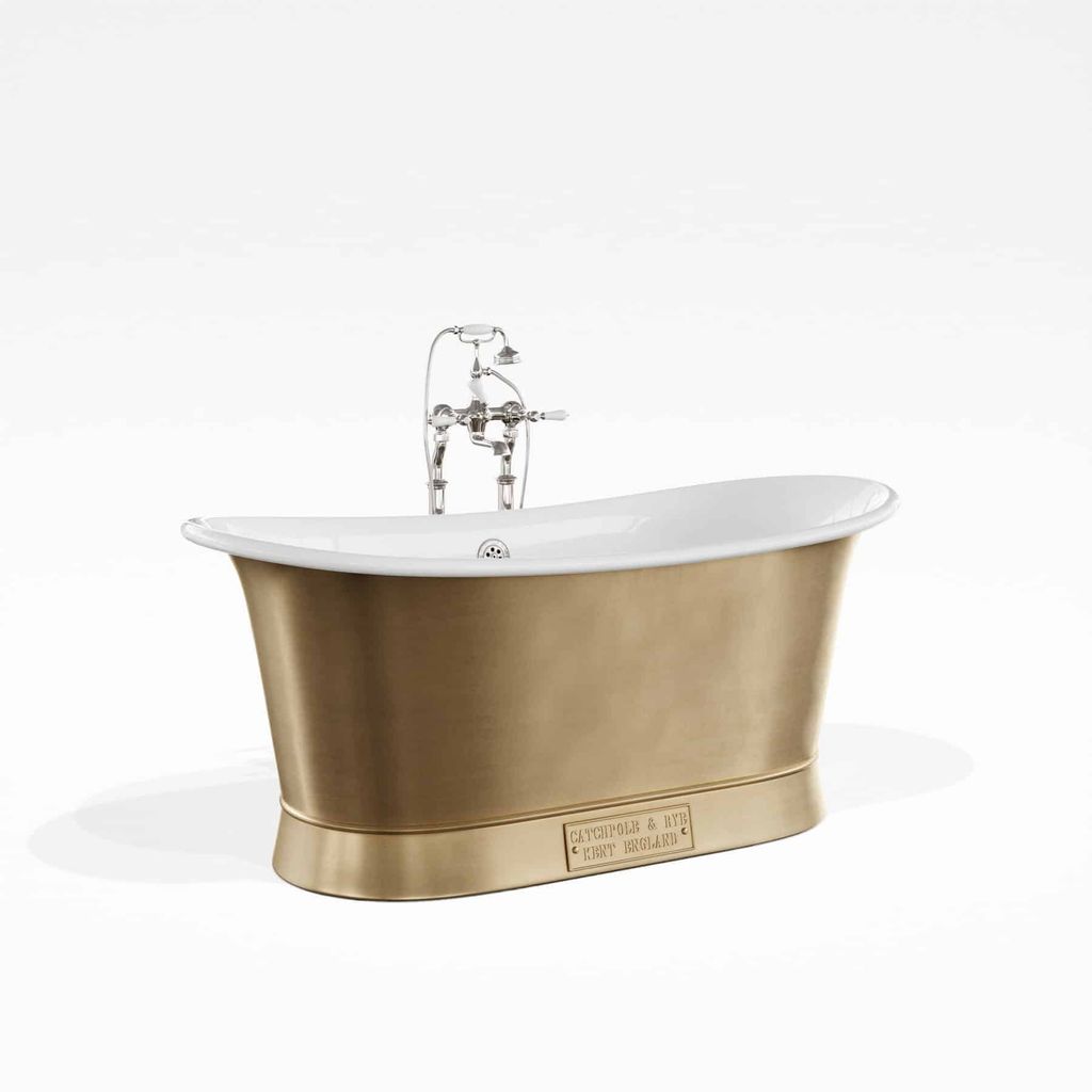  Bồn Tắm Bằng Đồng Bateau Enamel / Brushed Brass 