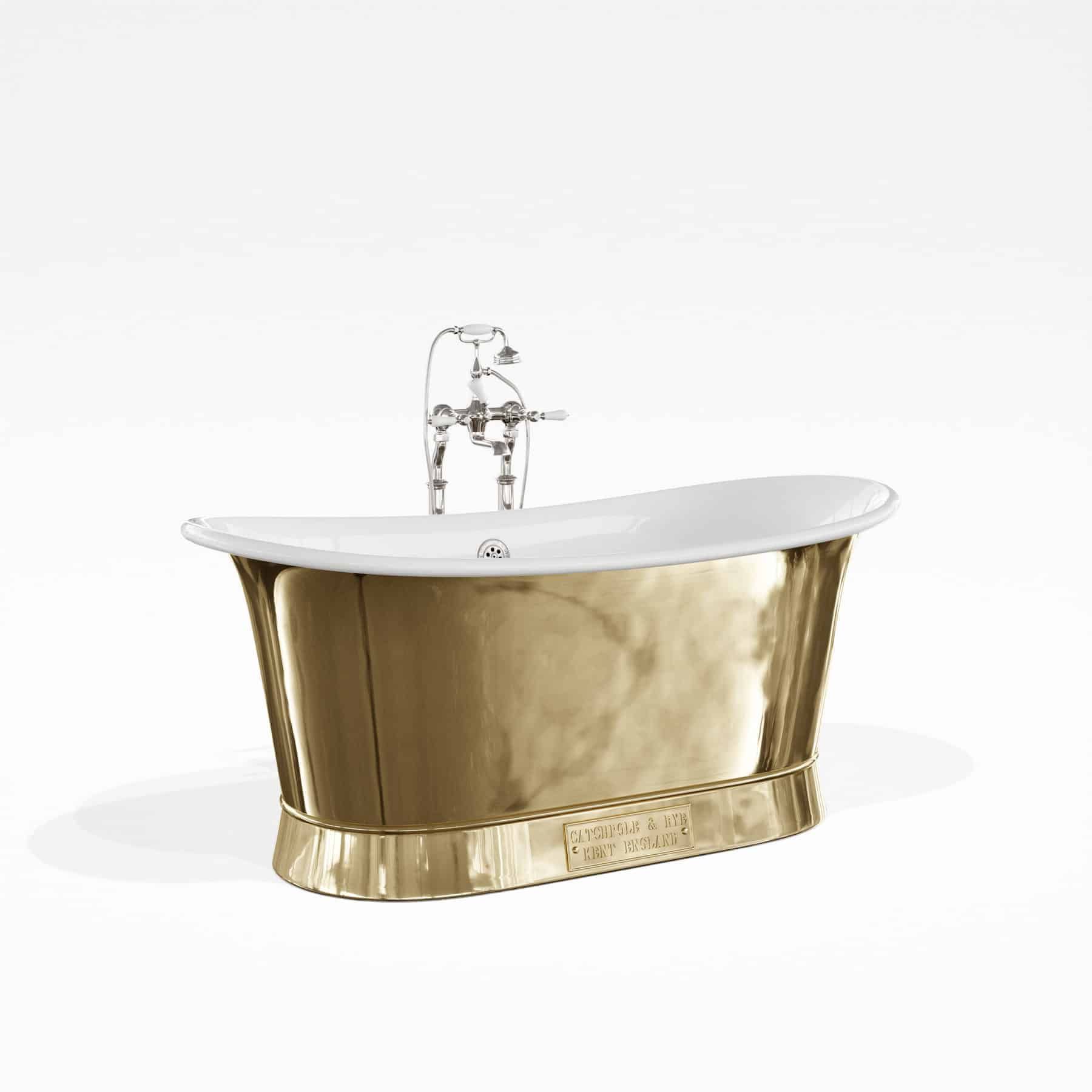  Bồn Tắm Bằng Đồng Bateau Enamel / Polished Brass 