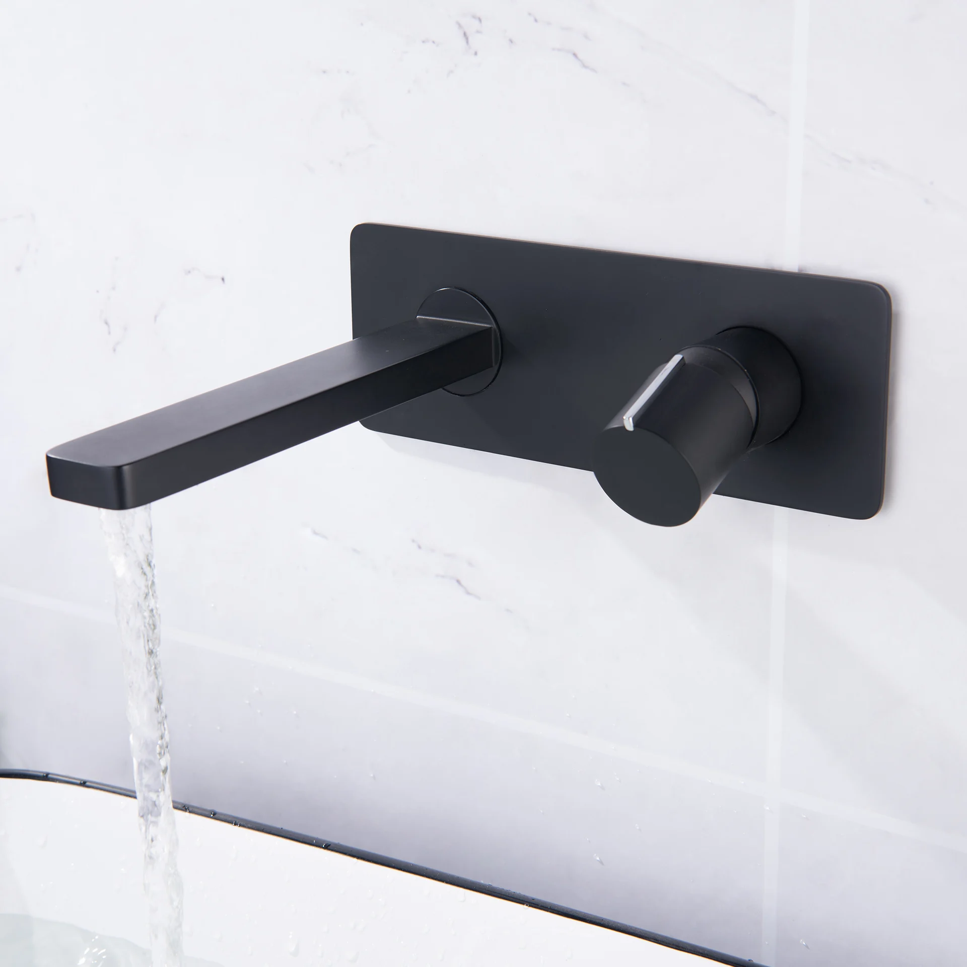 Vòi chậu lavabo gắn tường dài 180mm bằng đồng XELU