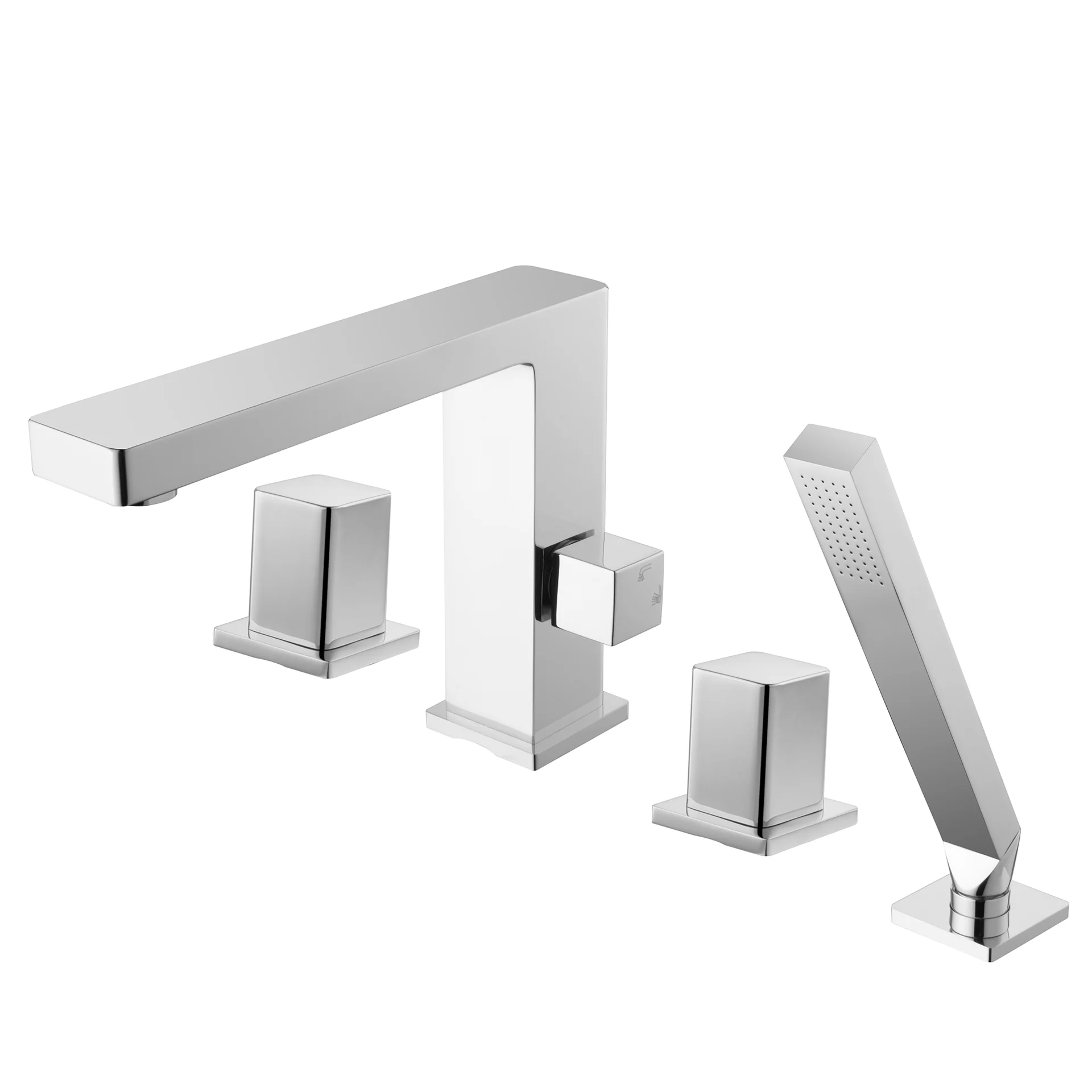 Vòi bồn tắm 4 lỗ có sen cầm tay bằng đồng XELU