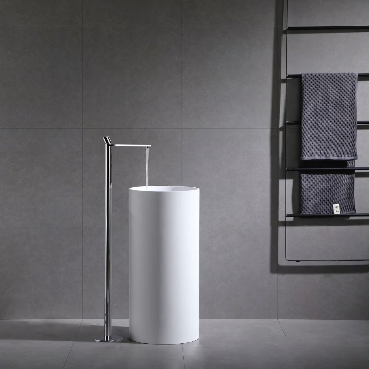 Vòi chậu lavabo chân dài gắn sàn bằng đồng XELU