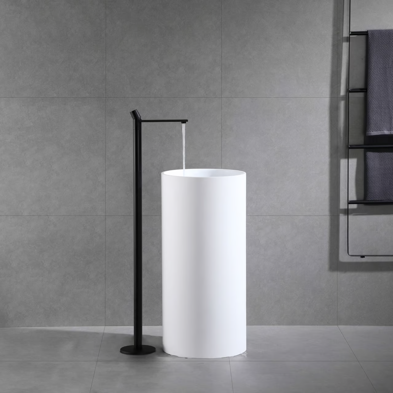 Vòi chậu lavabo chân dài gắn sàn bằng đồng XELU